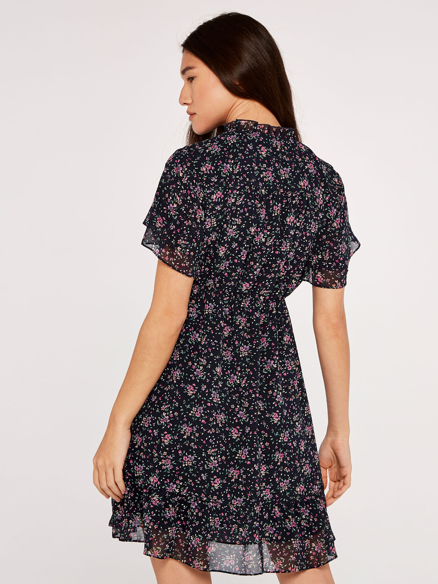 Ditsy Angel Sleeve Dress | Apricot UK
