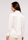 Long Sleeve Satin Shirt, White, large
