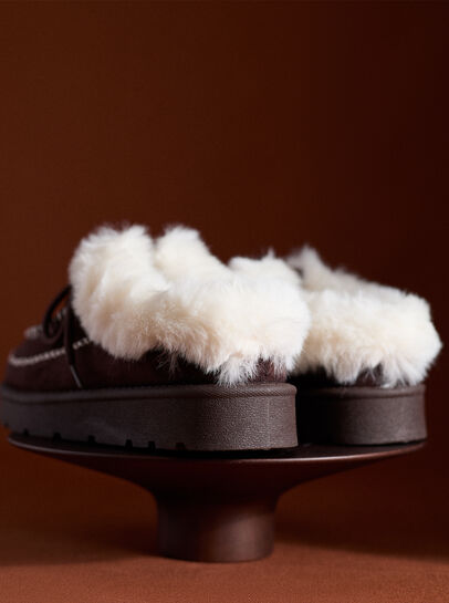 Sherpa-Lined Slip-On Moccasins