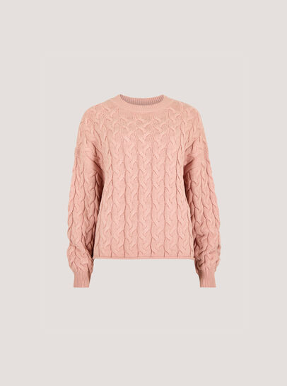 Cotton Blend Cable Knit Jumper