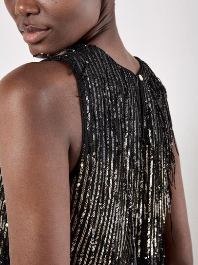 Sequin Fringe Top