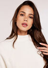 High Neck Ribbed Jumper, White, large