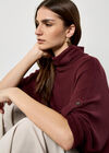 Soft Touch Roll Neck Top, Burgundy, large