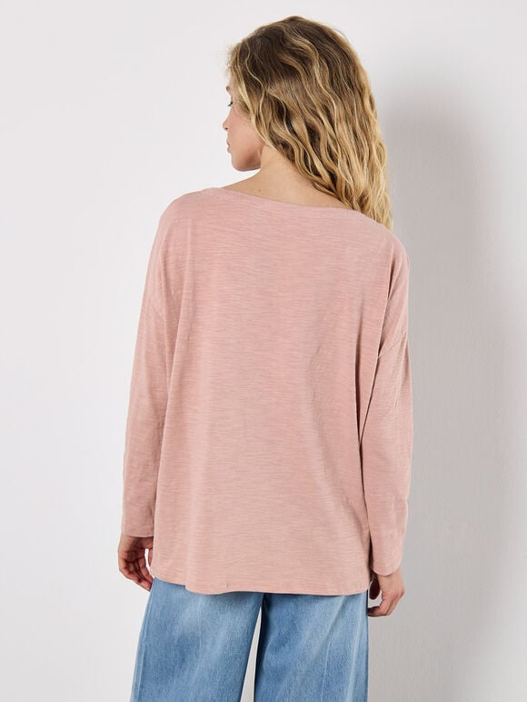 Pure Cotton Oversized Top, Pink, large