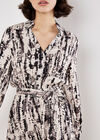 Tie Dye Stripe Shirt Mini Dress, Stone, large