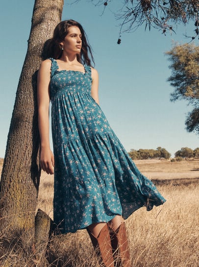Orchid Smock Midi Dress
