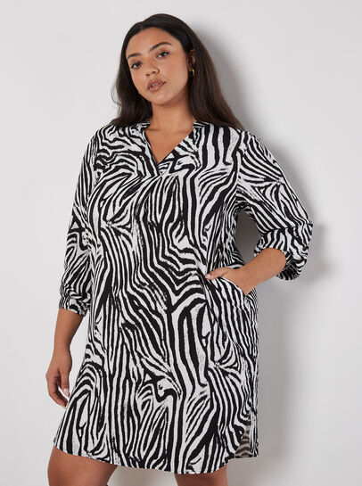 Curve Zebra Print Mini Dress