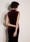 Velvet Bodycon Midaxi Dress, Burgundy, large