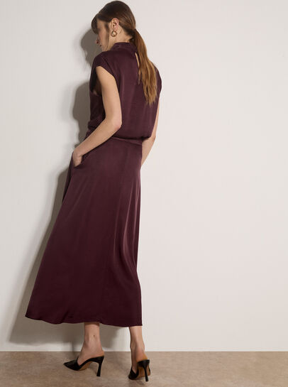 Soft Woven A-Line Midi Skirt
