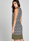 Filigree Border Dress, Navy, large