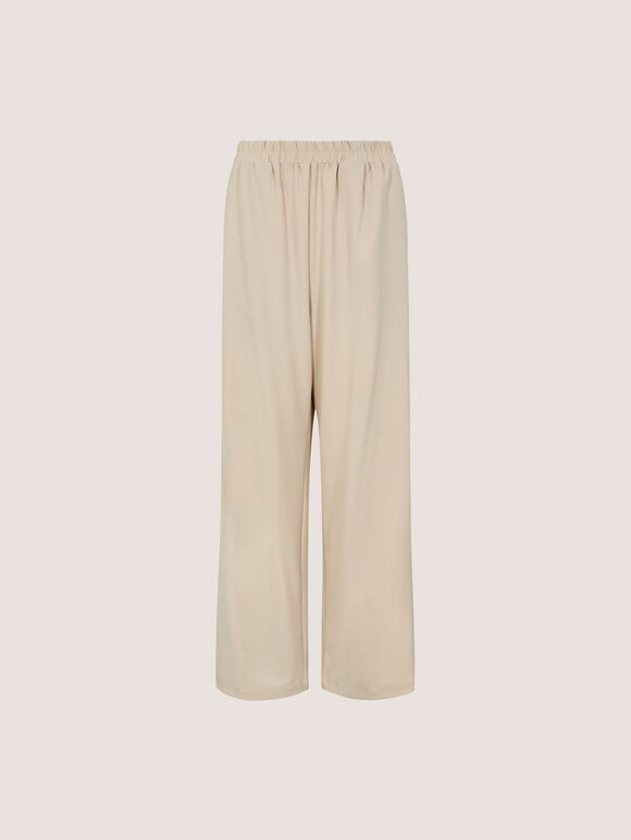 Woven Wide Leg Trousers, Stone, large