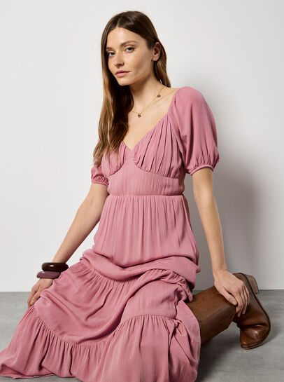 Crinkle Tiered Maxi Dress