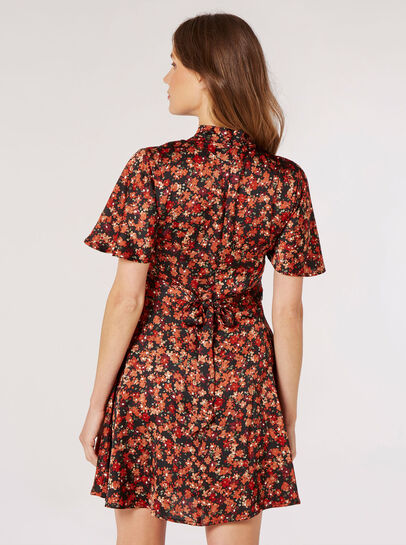 Floral Satin Mini Dress