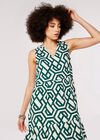 Geometric Tiered Maxi Dress, Green, large