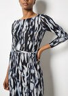 Brushstroke Knitted Midi Dress, Blue, large
