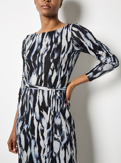Brushstroke Knitted Midi Dress