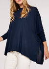 Soft Touch Split Top, Navy, large