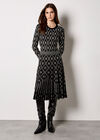Diamond Knitted Midi Dress, Black, large