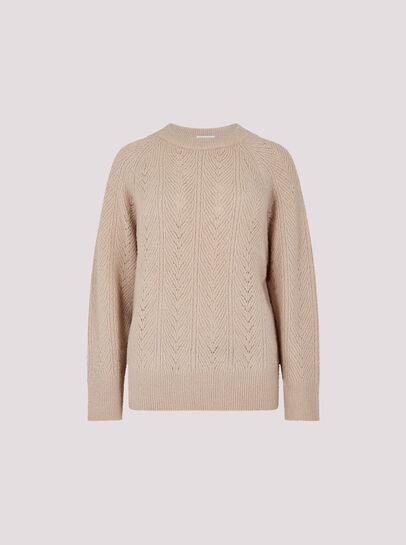 Chevron Pointelle Shimmer Jumper