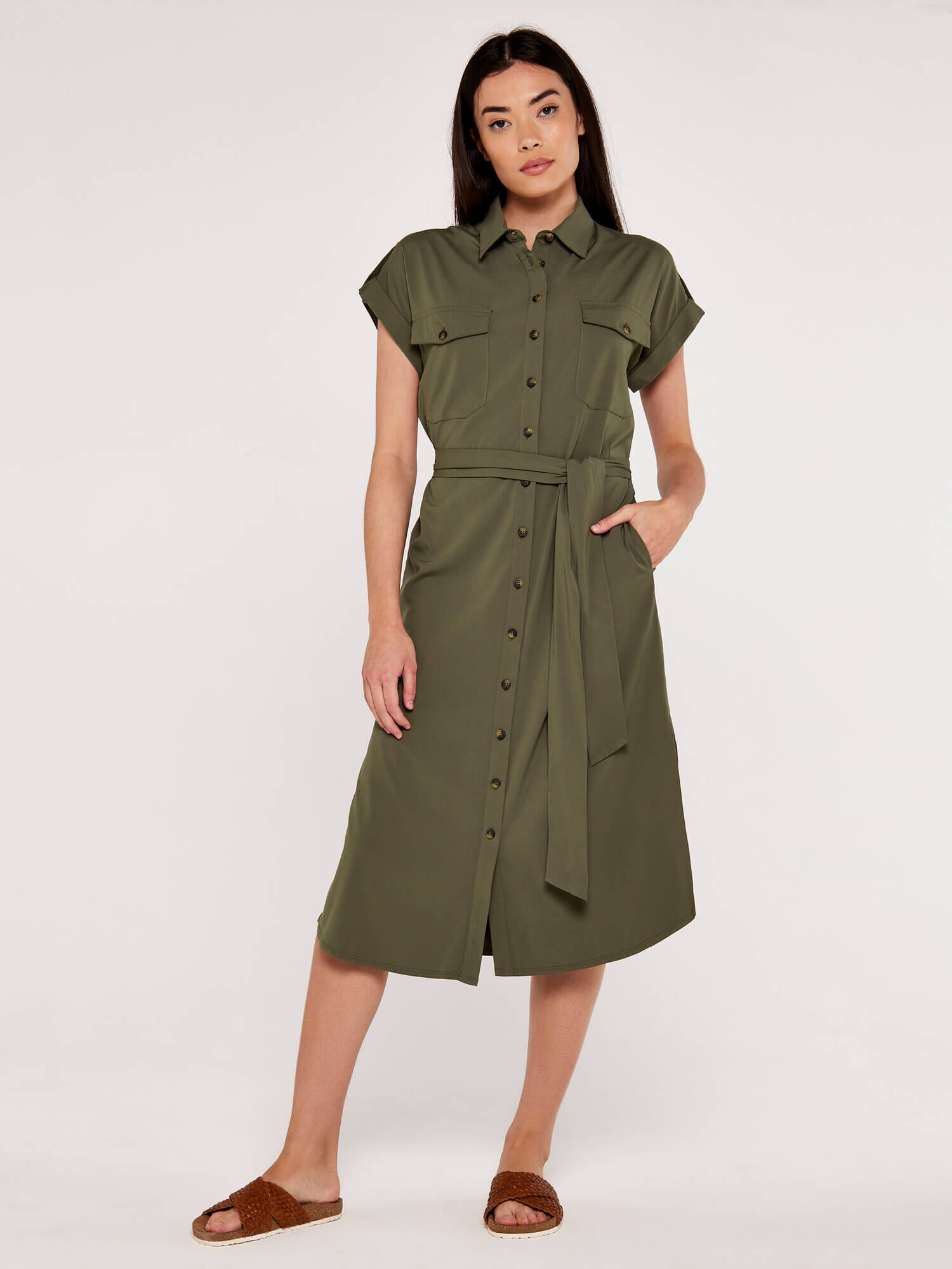 Khaki tshirt dress clearance