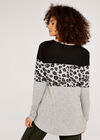 Animal Colourblock Stripe Jumper, Grey, large
