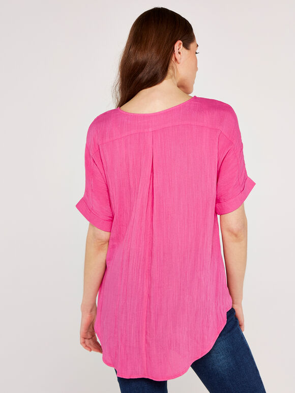 Side Button Top, Fuchsia, large