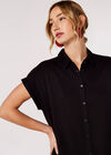 Boxy Tiered Midi Dress, Black, large