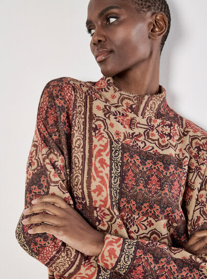 Ikat Patchwork Oversized Jumper Mini Dress