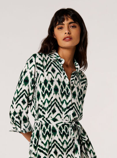 Ikat Shirt Midi Dress