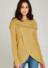 Waffle Cross Over Top, Mustard, large