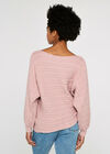 Stripe Knit Batwing Jumper, Pink, large