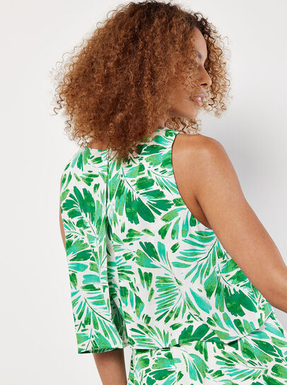 Tropical Leaf Layered Dress