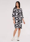 Swirl  Cocoon Dress, Black, large