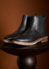Leather Chelsea Boots, Black, large