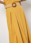 Boho Belted Midi Skirt, Mustard, large