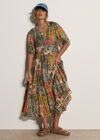 Bloom Patchwork Tiered Dress, Khaki, large
