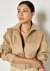 Pleat Detail Bomber Jacket, Stone, large