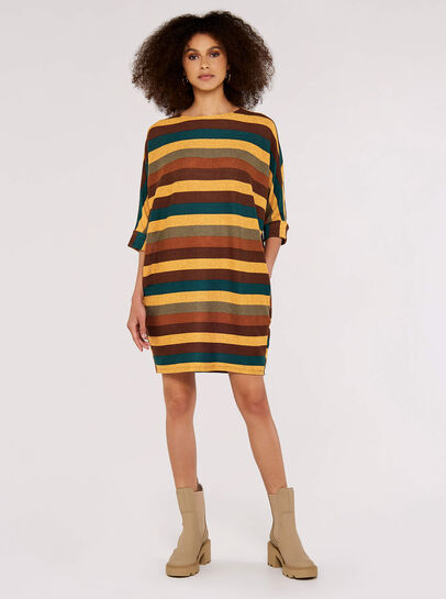 Striped Cocoon Batwing Dress