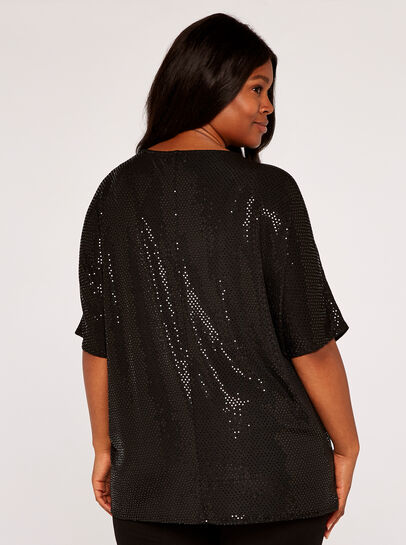 Curve Mini Sequin Batwing Top