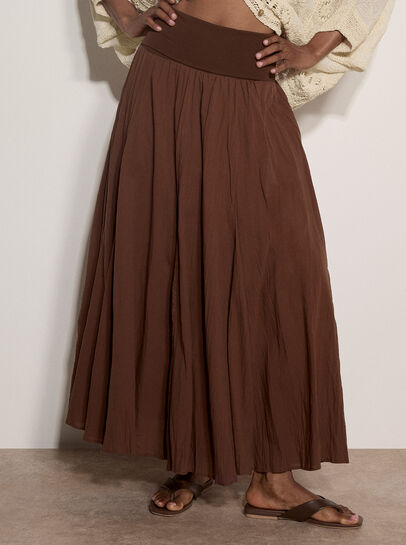 Jersey Waistband Cotton Midaxi Skirt