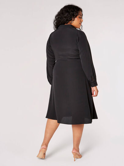 Curve Wrap Shirt Midi Dress 