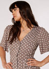 Polkadot Shirt Midi Dress, Grey, large