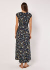 Ditsy Botanical Floral Maxi Dress, Navy, large