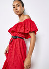 Bardot Broderie Maxi Dress, Red, large