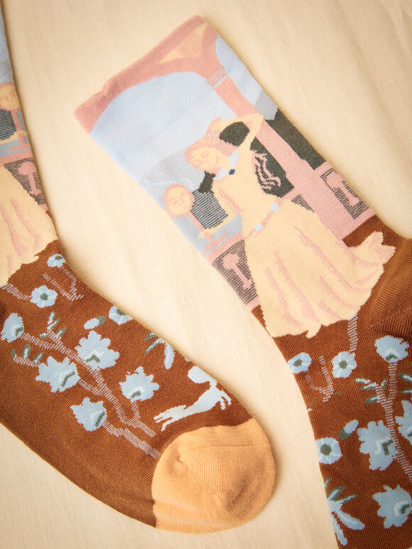 Baumwollsocken mit Prinzessinnen-Print, sortiert, groß