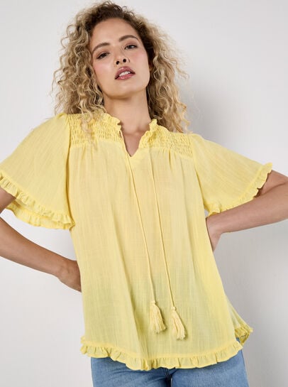 Smocked Ruffle Top