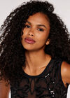 Sequin Mirror Mesh Bodysuit, Black, large