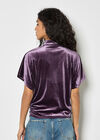 Velvet Ruched Side Top, Purple, large