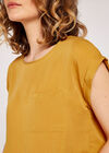 Split Back Tee, Mustard, large