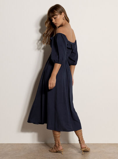 Smocked Bardot Maxi Dress